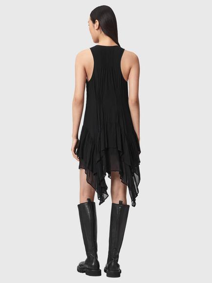 AllSaints Gretel Draped Dress containing LENZING™ ECOVERO™ Viscose, Black - view 2, Black