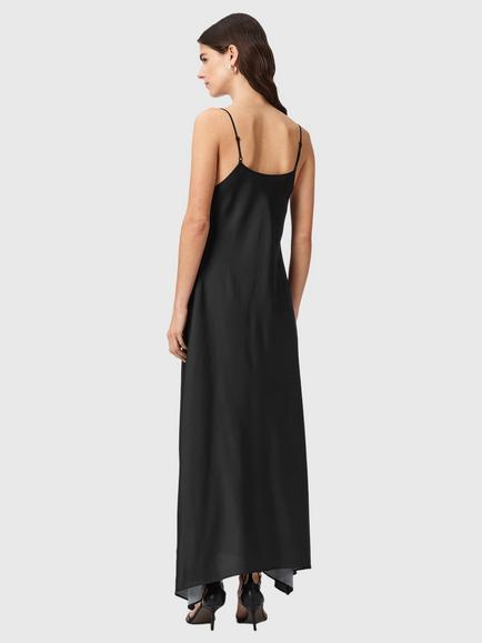 AllSaints Leona Monochrome Abstract A-Line Maxi Dress, Templar Black - view 2, Templar Black