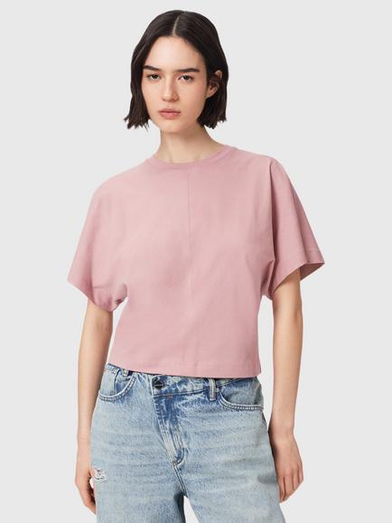 AllSaints Eden Artia Cotton T-Shirt, Woodrose Pink, Woodrose Pink