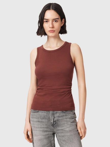 AllSaints Katarina Cotton Blend Tank Top, Rust Brown, Rust Brown