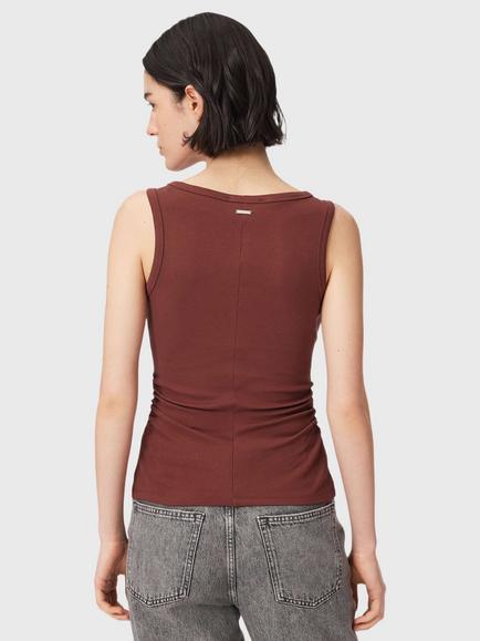 AllSaints Katarina Cotton Blend Tank Top, Rust Brown - view 2, Rust Brown