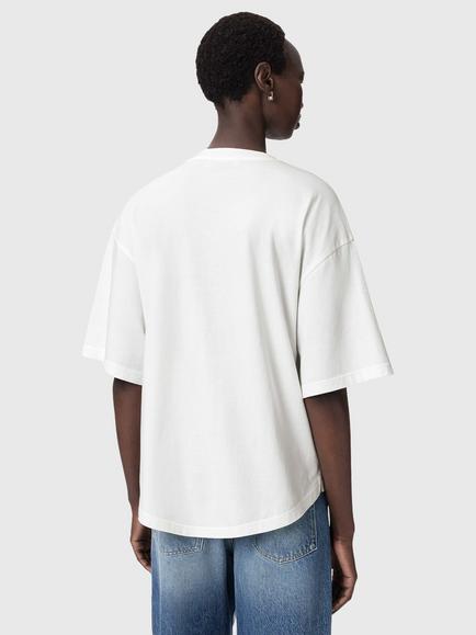 AllSaints Reflex Amelie Cotton Logo Crew Neck T-Shirt, Optic White - view 2, Optic White
