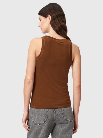 AllSaints Rina Tank Top, Caramel Brown - view 2, Caramel Brown