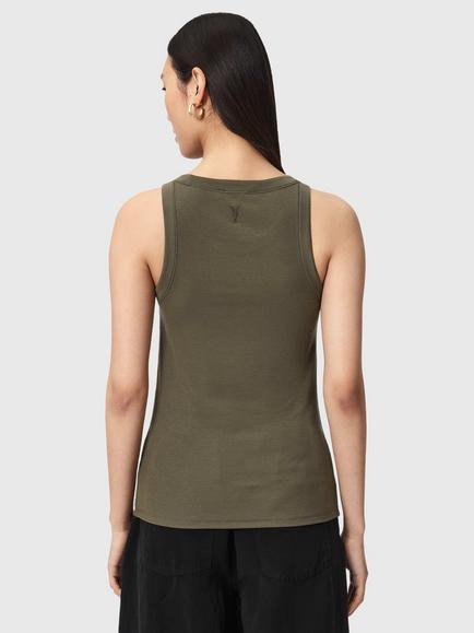 AllSaints Rina Vest containing TENCEL™ Lyocell, Wild Green - view 2, Wild Green