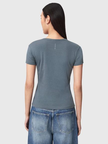 AllSaints Stevie Cotton T-Shirt, Shale Grey - view 2, Shale Grey