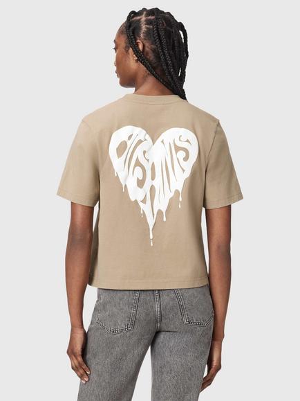 AllSaints Trip Lisa Cotton Graphic T-Shirt, Shale Grey - view 2, Shale Grey