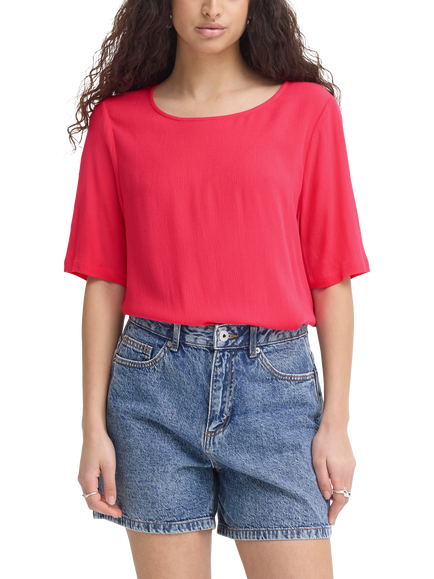 ICHI Ihmarrakech Boat Neck Blouse, Azalea, Azalea