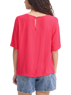 ICHI Ihmarrakech Boat Neck Blouse, Azalea - view 2, Azalea