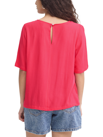 ICHI Ihmarrakech Boat Neck Blouse, Azalea - view 2, Azalea