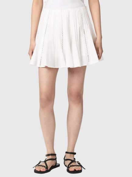 AllSaints Frances A-Line Pleated Mini Skirt, Optic White, Optic White
