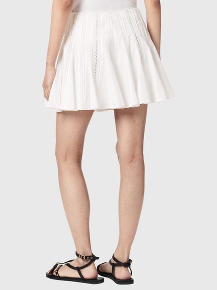 AllSaints Frances A-Line Pleated Mini Skirt, Optic White - view 2, Optic White