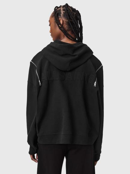 AllSaints Ciara Oversized Cotton Hoodie - view 2, Black