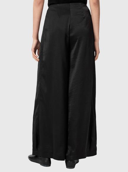 AllSaints Lola Pleated Wide Leg Trousers, Black - view 2, Black