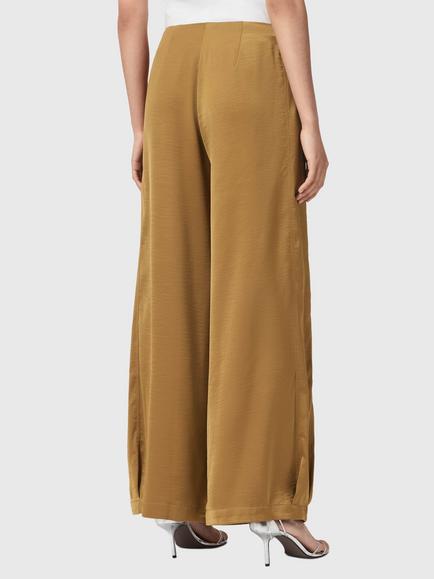 AllSaints Lola High-Waisted Barrel Leg Trousers, Golden Brown - view 2, Golden Brown