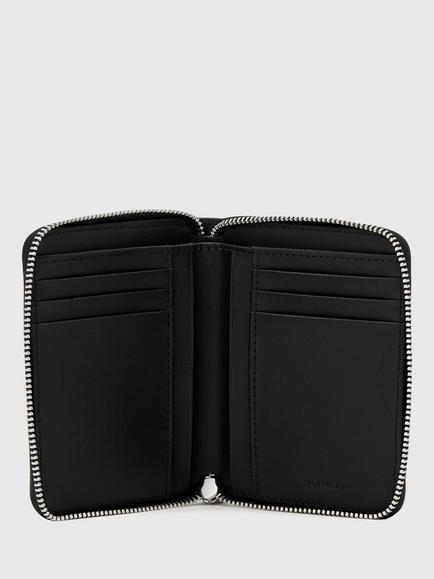 AllSaints Lena Hex Leather Purse Black/Silver - view 2, Black/Silver