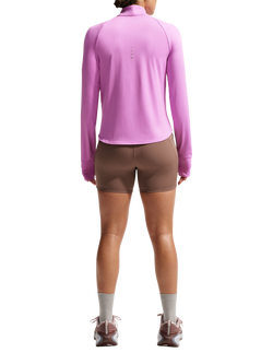 Nike Women's Swift Dri Fit UV 1/4 Zip Running Top, Magenta/Silver - view 2, Magenta/Silver