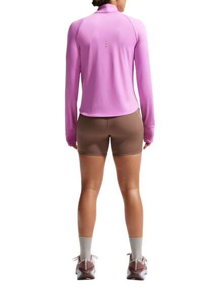 Nike Women's Swift Dri Fit UV 1/4 Zip Running Top, Magenta/Silver - view 2, Magenta/Silver