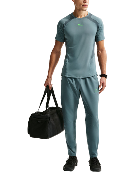 Nike Men's Pro Training Dri Fit Trousers, Slate/Green Strike, Slate/Green Strike