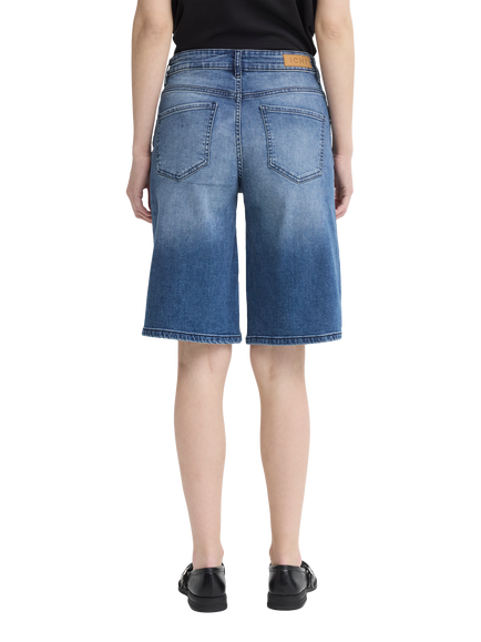 ICHI Ihtwiggy Bermuda Denim Shorts, Medium Blue - view 2, Medium Blue