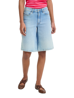 ICHI Ihtwiggy Mid Rise Knee Denim Shorts, Light Blue, Light Blue