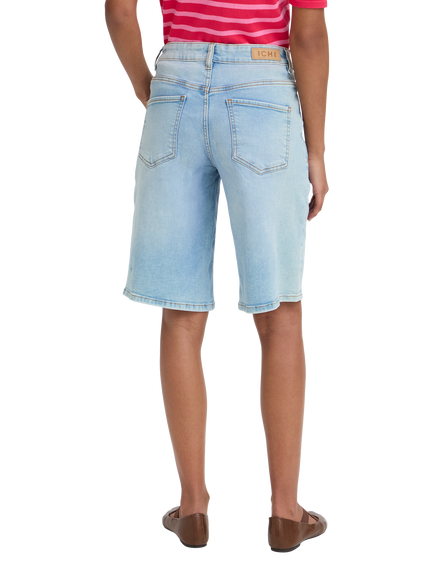 ICHI Ihtwiggy Mid Rise Knee Denim Shorts, Light Blue - view 2, Light Blue
