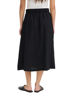ICHI Ihlinno Linen Blend Midi Skirt - view 2, Black