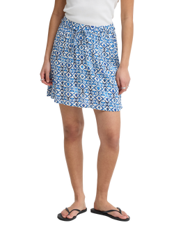 ICHI Ihmarrakech Printed Skirt, Sodalite Blue/Multi, Sodalite Blue/Multi