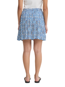 ICHI Ihmarrakech Printed Skirt, Sodalite Blue/Multi - view 2, Sodalite Blue/Multi