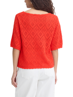 ICHI Ihlaluha Boat-Neck Knit Top, Fiery Red - view 2, Fiery Red