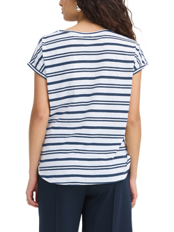 ICHI Ihyulietta Striped Relaxed Fit T-Shirt, Total Eclipse - view 2, Total Eclipse