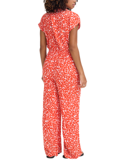 ICHI Ihmarrakech Collared Maxi Jumpsuit, Fiery Red/Multi - view 2, Fiery Red/Multi