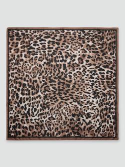 Mango Animal Print Scarf, Brown, Brown