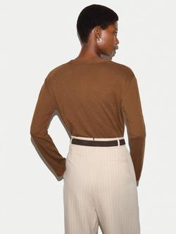 Jigsaw Luxe V Cardigan - view 2, Brown