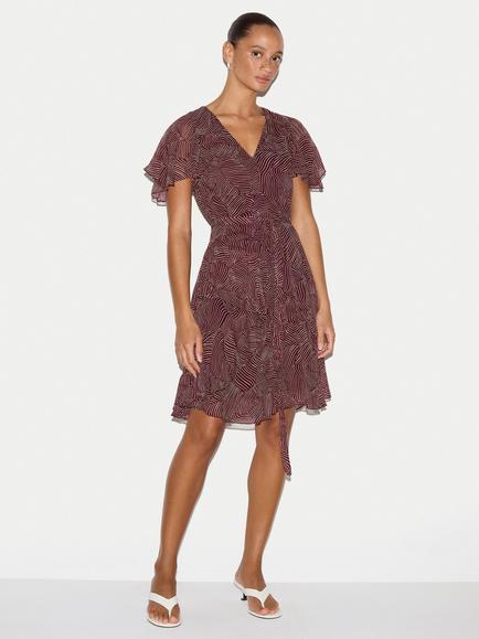 Jigsaw Optic Swirl Mini Dress, Red, Red