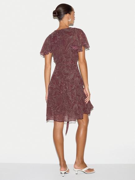 Jigsaw Optic Swirl Mini Dress, Red - view 2, Red