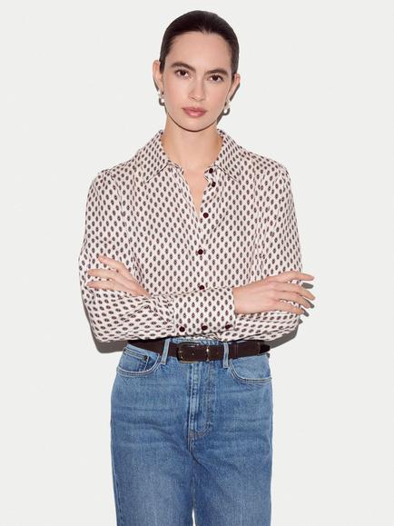 Jigsaw Slim Ditsy Geo Shirt, Cream, Cream