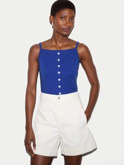 Jigsaw Luxe Button Cami, Blue