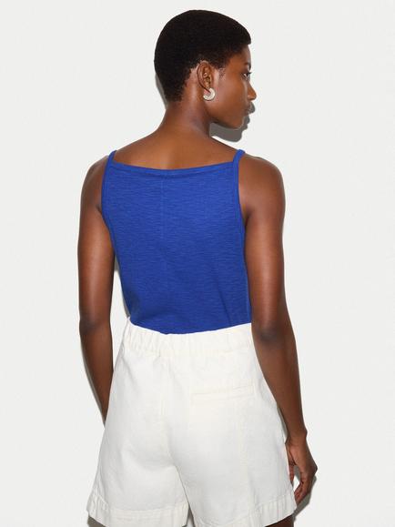 Jigsaw Luxe Button Cami - view 2, Blue