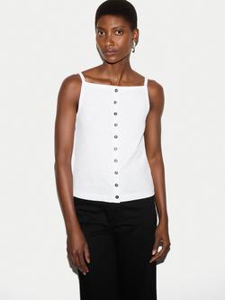 Jigsaw Luxe Button Cami, White