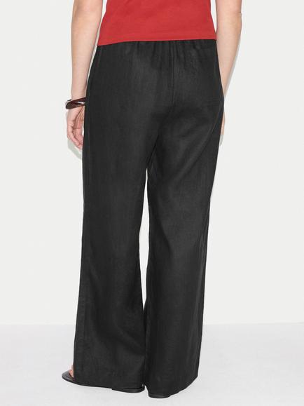 Jigsaw Linen Wide Leg Trousers - view 2, Black