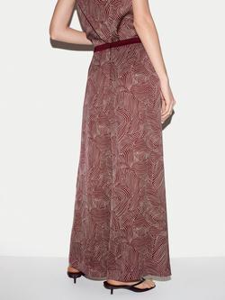 Jigsaw Optic Swirl Wrap Front Trousers, Red - view 2, Red