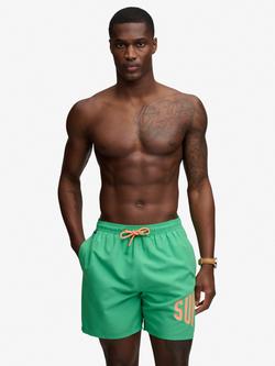 Superdry Printed Logo 16in Swim Shorts, Kelly Green, Kelly Green