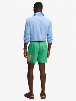 Superdry Printed Logo 16in Swim Shorts, Kelly Green - view 2, Kelly Green