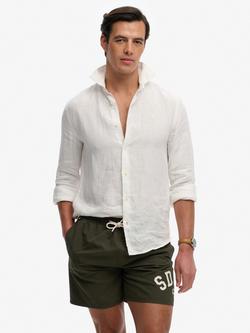 Superdry Printed Logo 16in Swim Shorts, Olive, Surplus Goods Olive