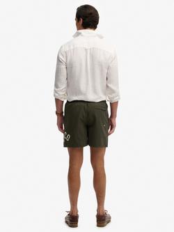 Superdry Printed Logo 16in Swim Shorts, Olive - view 2, Surplus Goods Olive