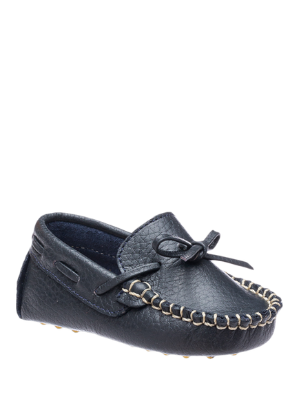 Elephantito Baby Toddler Leather Driver Loafers, Navy - view 2, Navy