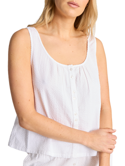 Nudea Organic Cotton Seersucker Button Up Cami - view 2, White