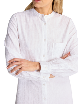 Nudea Organic Cotton Seersucker Shirt Nightdress, White - view 2, White