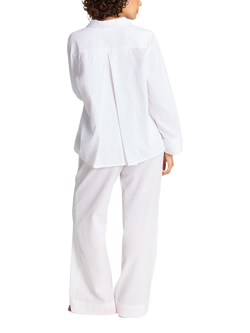 Nudea Organic Cotton Seersucker Boxy Nightshirt, White - view 2, White