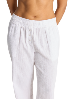Nudea Organic Cotton Seersucker Pyjama Bottoms - view 2, White
